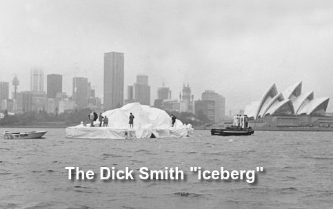 Photo of the famous Dick Smith floating Iceberg in Sydney Harbor.